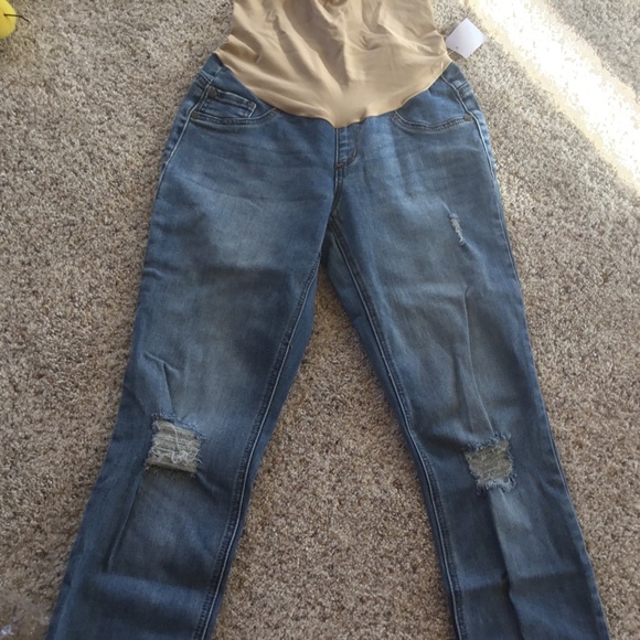 Indigo Blue distressed maternity jeans - Picture 3 of 8